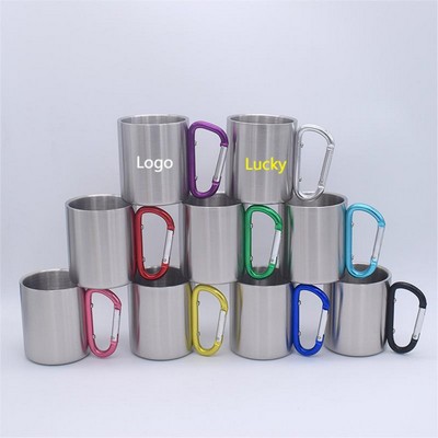 7.3 OZ Stainless Steel Cup With Carabiner