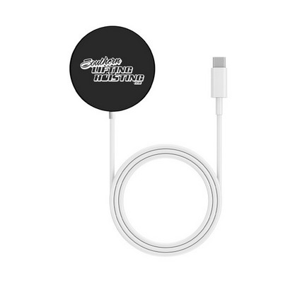 15W Fast Magnetic Wireless Charger with Light-Up Logo