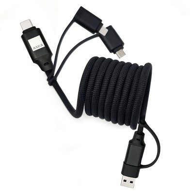 Magnetic Charging Cable Recoiling 6-in-1 Fast 60W