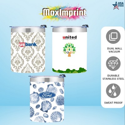MaxImprint 12oz Lowball Tumbler with Splash-Proof Lid