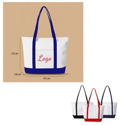 Canvas Tote Bag With Pocket