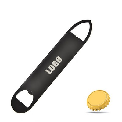 Robust Black Bottle Opener Big Size Stainless Steel
