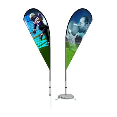 11' Teardrop Flag Knit-Double Sided With Optional Base