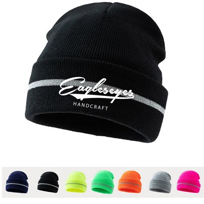 Reflective Knit Beanie Hat