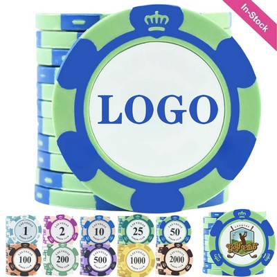 Custom Double-Sided Golf Ball Marker Poker Chips- Full Color