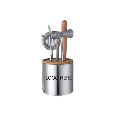 6-Piece Bartender's Mixology Cocktail Shaker Bar Set