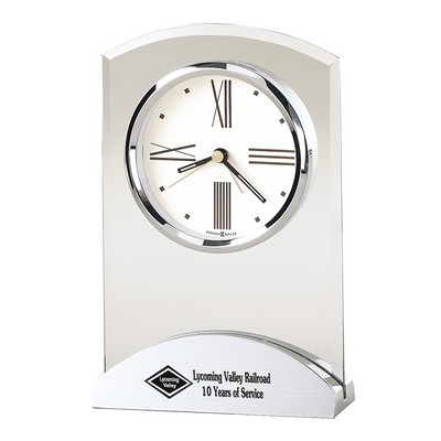 Tribeca Beveled Glass Desk Clock w/ Aluminum Base