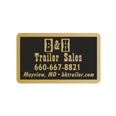Idento® Identification Decal | Rectangle | 1 1/2" x 2 1/2" | Brushed Gold Poly
