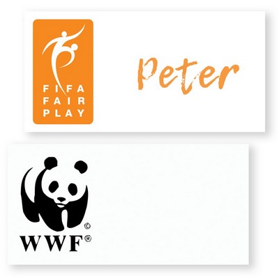Plastic White Reusable Name Badge (1.5"x3")