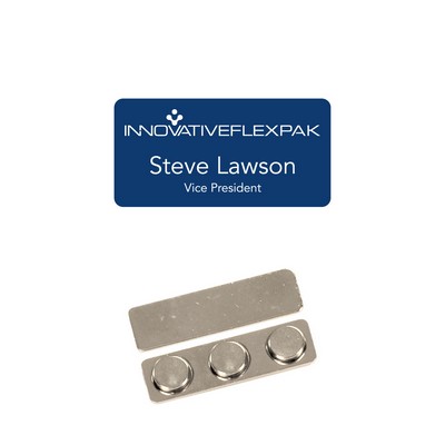 Name Badge -Navy Blue Plastic- 1.5x3 laser engrave to white. No Minimums