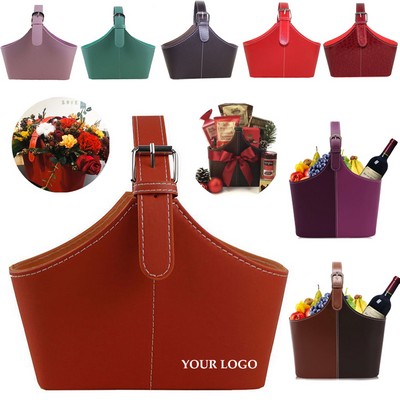 Leather Gift Basket
