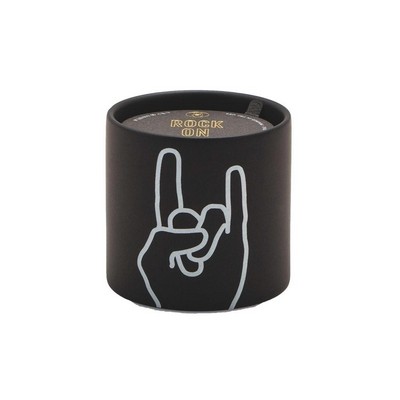 Impressions 5.75 Oz Black Ceramic "Rock On" - Leather & Oakmoss