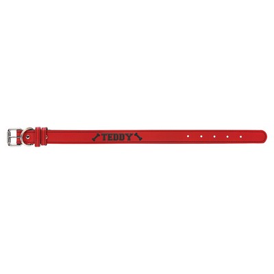 15" x 3/4" Red Leatherette Dog Collar