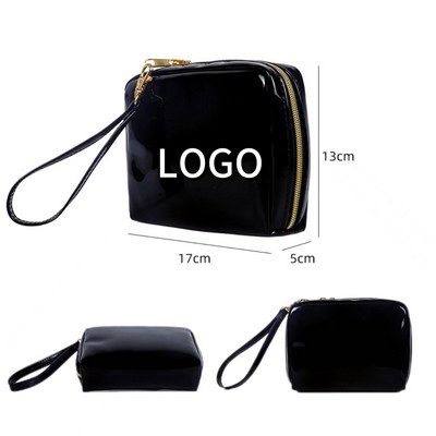 Clutch Black Organiser Bag w/ Detachable Wrist Strap