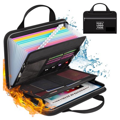 Waterproof Fireproof Accordion File Organizer Tote Bag