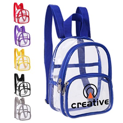 Customized Waterproof Clear PVC Transparent Outdoors Backpack(9''×7"×3")