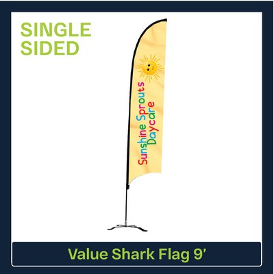 Value 9' Shark Flag - Single Sided Graphic Black X Base