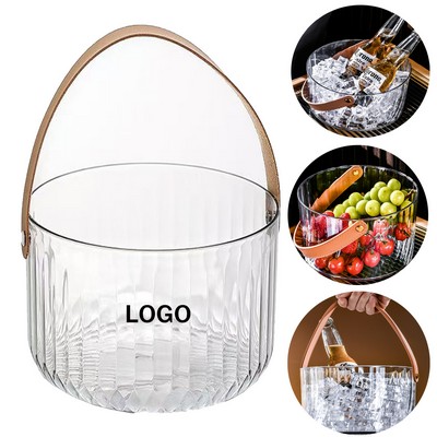 Portable Clear Plastic Beverage Chiller Bucket