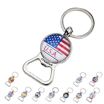 USA Zinc Alloy Opener Keychain