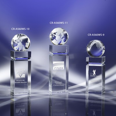 The Icon Crystal Globe Award 9"H