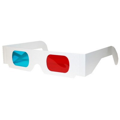 3D Glasses Anaglyph - PLAIN WHITE STOCK