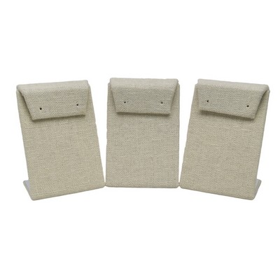 Beige Linen Drop Earring Jewelry Display