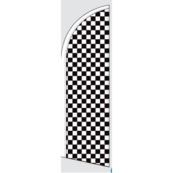 12' Poly-Knit Stock Feather Flag (Checkered Race Flag)