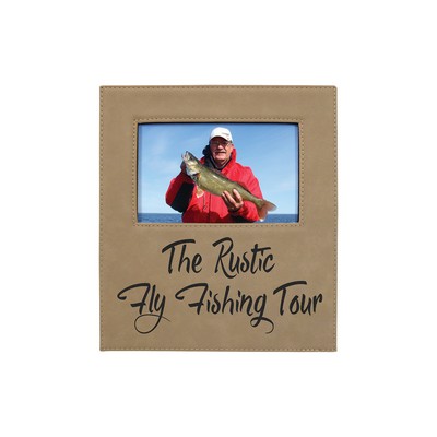 4" x 6" Light Brown Leatherette Photo Frame