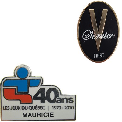 Epola with Overprint Lapel Pins - 7/8" W x 7/8" H