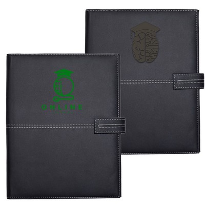 White Stitched PU Leather Portfolios