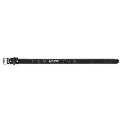 27" x 1 1/4" Black/Silver Leatherette Dog Collar