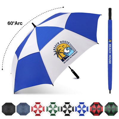 60'' Vented Auto-Open Golf Umbrella (Full Color)