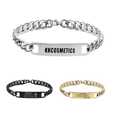 Engraved Stainless Steel Bracelet