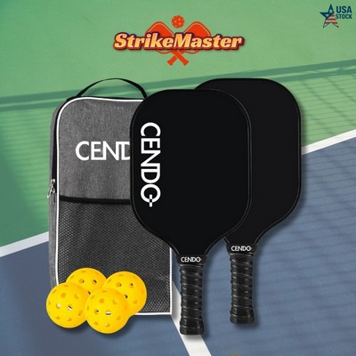StrikeMaster USAPA Pickleball Set with Carbon Fiber Paddles/Honeycomb Core