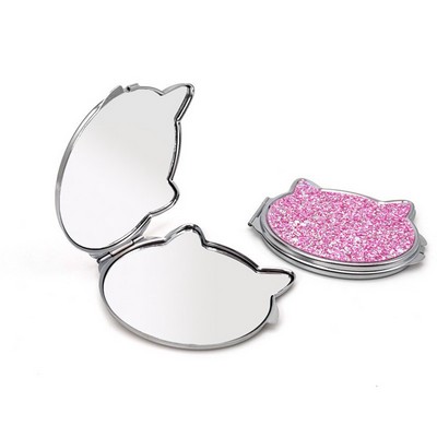 Glitter Cat Mirror Pocket Makeup Mirror
