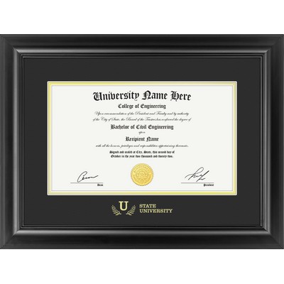 Carlton 8.5x14 Diploma / Certificate Frame (Black/Black) 16"x21"