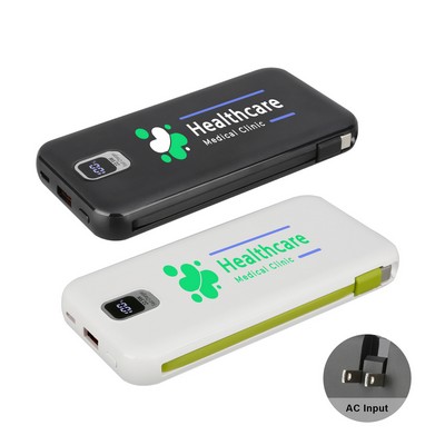 10,000mAh PD Fast Charging Power Bank Built-In Input Plug