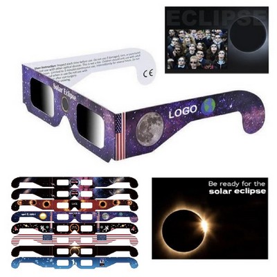 Customized New Paper Outdoor Anti-UV Safety Shade Protects Eyes Solar Eclipse Framing Glasses