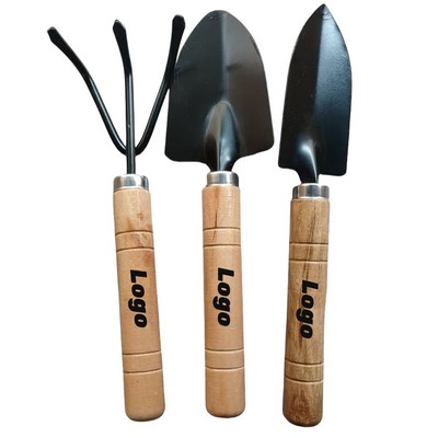Garden Tool Hand Planting Mini Shovel Rake Spade Wood Handle Sets