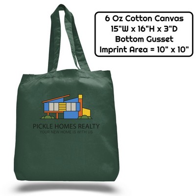 Full Sublimation 6 oz Poly Canvas Tote Bag - Handle Length: 21"