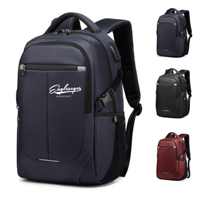 Backpack with USB Charging Port and Reflective Stripe