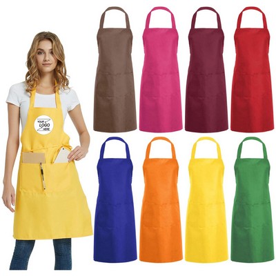 Commercial Apron with 2 Pockets for Kitchen Cooking Restaurant BBQ Painting Crafting