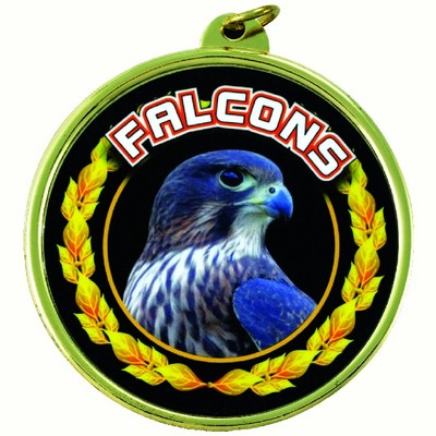 2 ¼" TM Series Academic Medal w/Falcons Mascot Mylar Insert