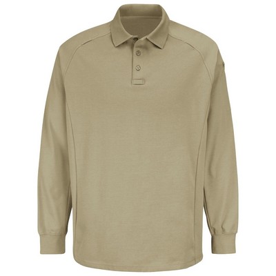 Unisex New Dimension® Special Ops Long Sleeve Polo Shirt - Silver Tan