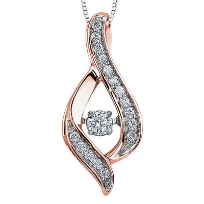 Diamond Swirl Pendant in 10K Rose Gold (0.25 CT T.W.)