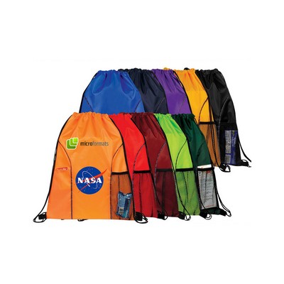 Dual Pocket Drawstring Backpack