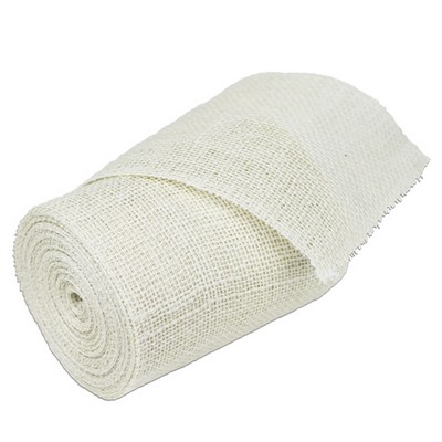 6" White Burlap Jute Ribbon