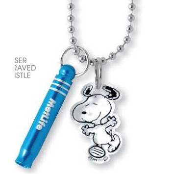 Laser Engraved Emergency Whistle & Acrylic Charm