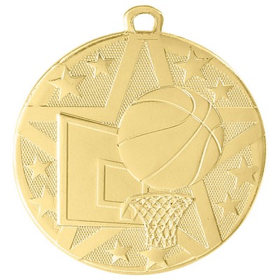 2" Gold Superstar Basketball Medal
