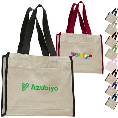 12 oz. Gusset Cotton Canvas Tote Bag USA Decorated (14" x 12")